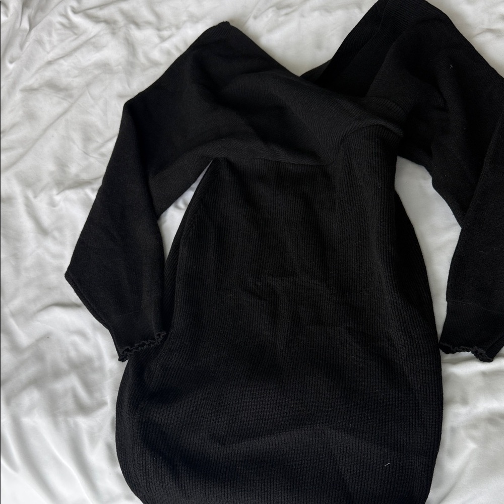 Black Knit Sweater Dress